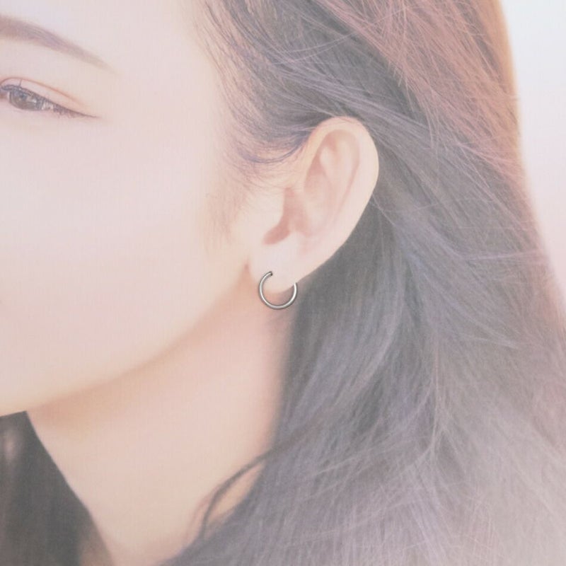 [10個]サージカルステンレスカン無しフープイヤリングパーツ［銀シルバー］13mm金具素材金アレ