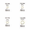 ［50個］サージカルステンレス丸カン極細(0.4X2.5mm)［ゴールド金］接続アクセサリー金具パーツ