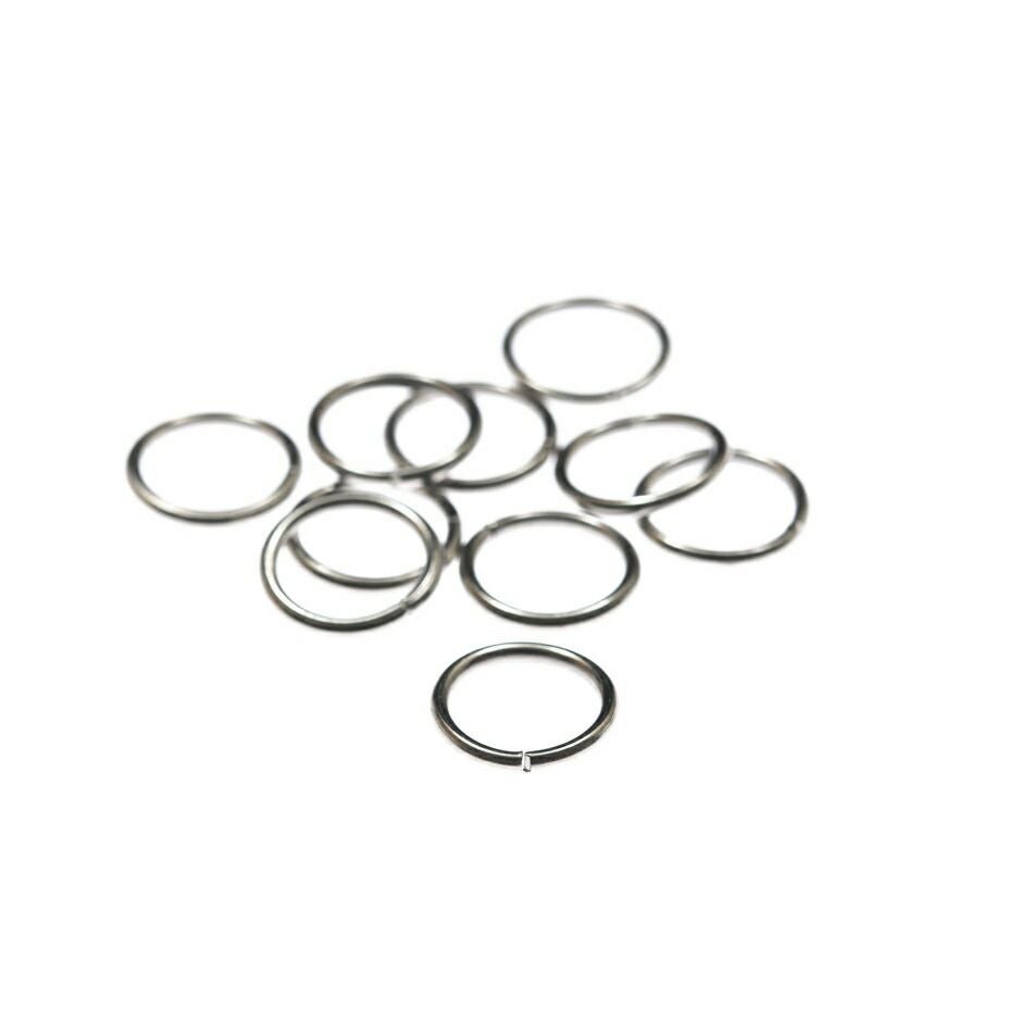 [50個]サージカルステンレス丸カン［細い線径0.8X10mm］［銀シルバー］アクセサリーパーツ金アレ