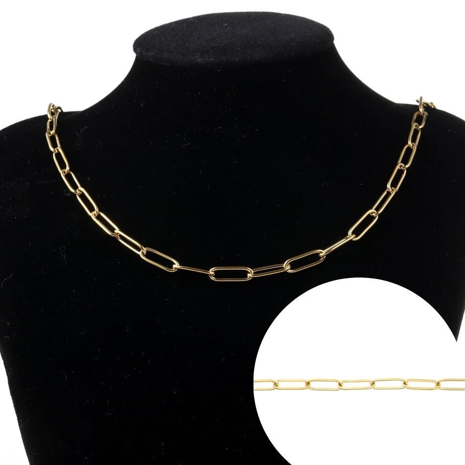 デザインB スクエア チェーン 大 ゴールド 着用イメージ