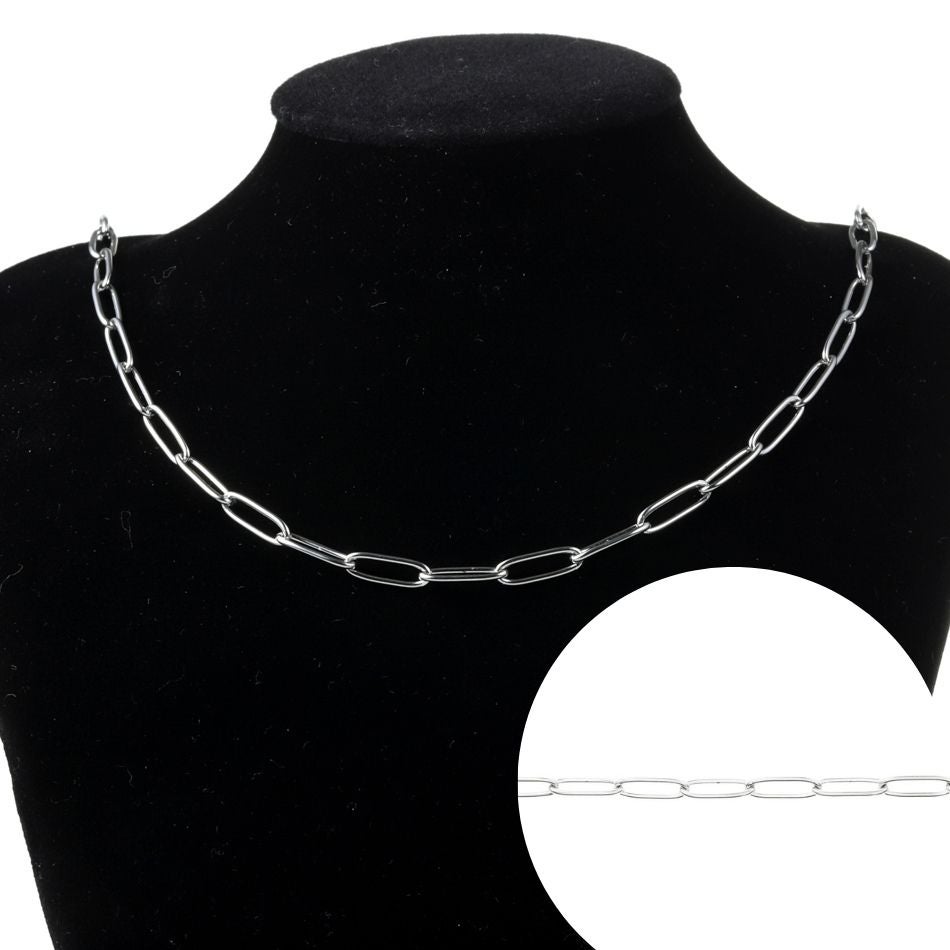 デザインB スクエア チェーン 大 シルバー 着用イメージ