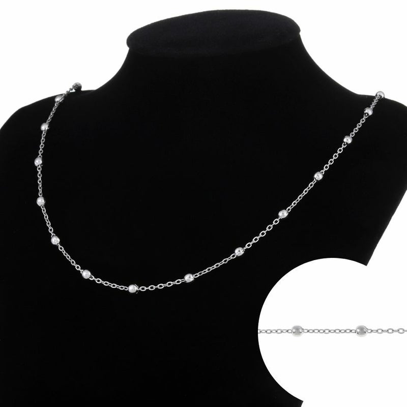 デザイン A チェーン ［ 大玉付き ］ * 1.5mm * ［ 銀 シルバー ］