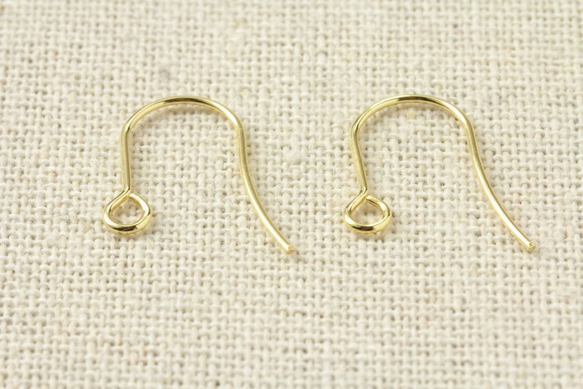 シンプル ピアスフック 大 ［ ゴールド 金 ］ サイズ比較