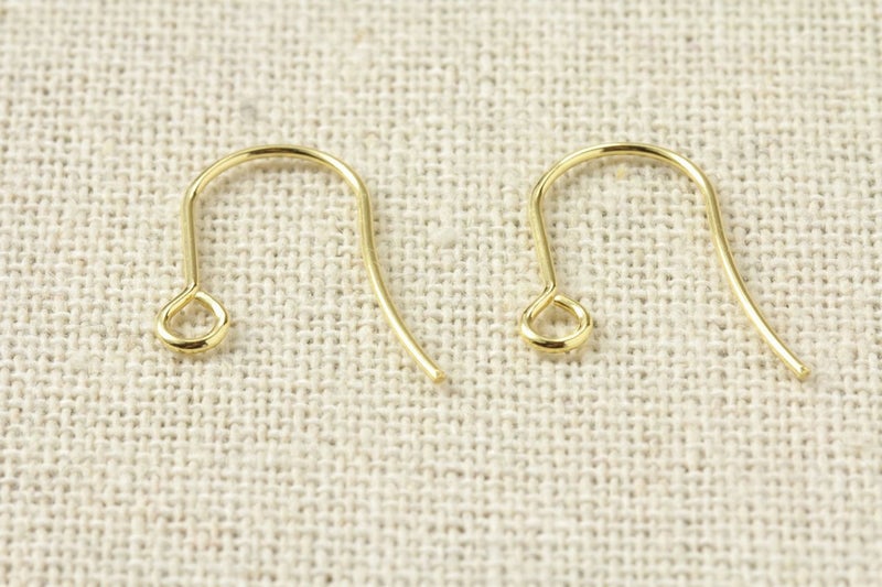 シンプル ピアスフック 大 ［ ゴールド 金 ］ サイズ比較