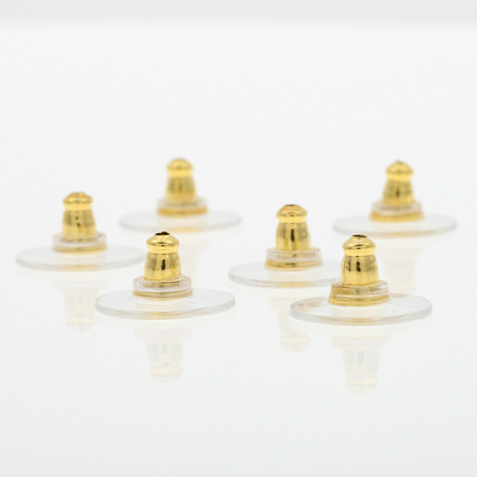 [20個]サージカルステンレス下向き防止ピアスキャッチシリコン［ゴールド金］アクセサリーパーツ金具金属アレルギー対応金アレ