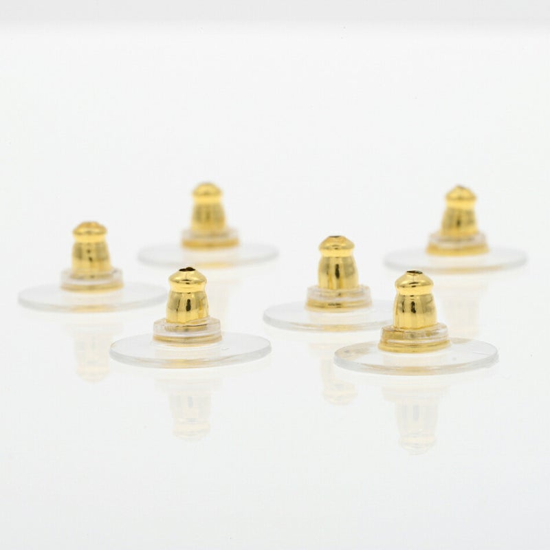 [40個]サージカルステンレス下向き防止ピアスキャッチシリコン［ゴールド金］アクセサリーパーツ金具金属アレルギー対応