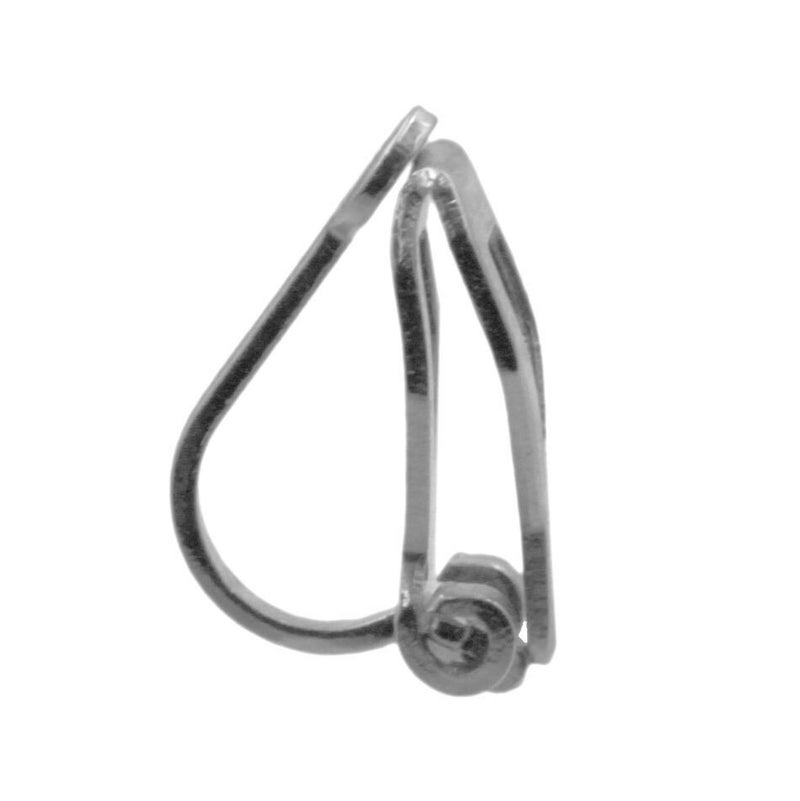 [10個]サージカルステンレスカン無しクリップイヤリング［銀シルバー］シリコンパッド付きパーツ金属アレルギー