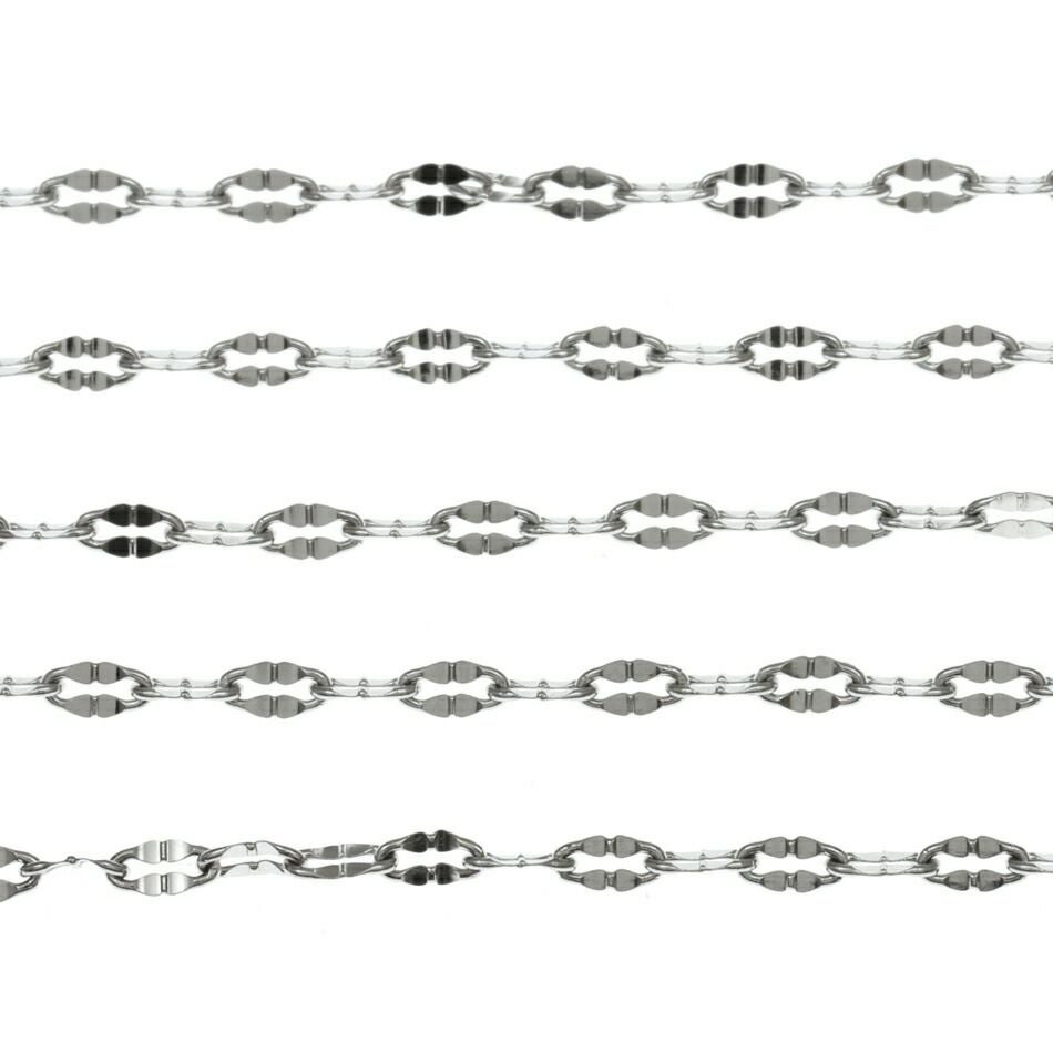 ［5M×1本］サージカルステンレスウェーブチェーン2.5mm変形チェーン［銀シルバー］パーツ金具素材金属アレルギー対応