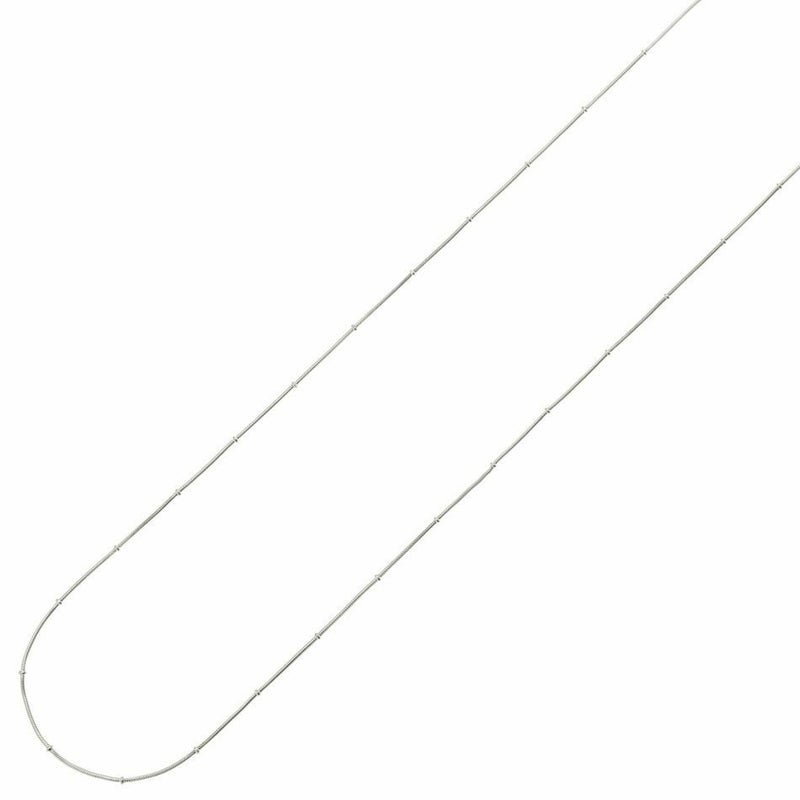 [1M×1本]サージカルステンレスデザインEチェーン飾り珠付き1.2mm［銀シルバー］スネーク素材パーツ金属アレルギー対応