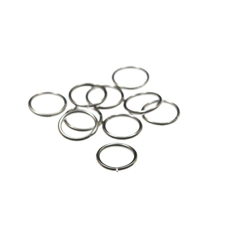 [100個]サージカルステンレス丸カン［細い線径0.8X12mm］［銀シルバー］アクセサリーパーツ金アレ