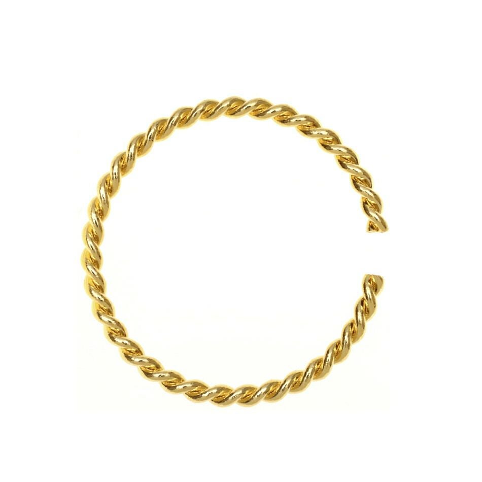 ［10個］サージカルステンレスデザインツイスト丸カン18mm[ゴールド金]アクセサリーパーツ