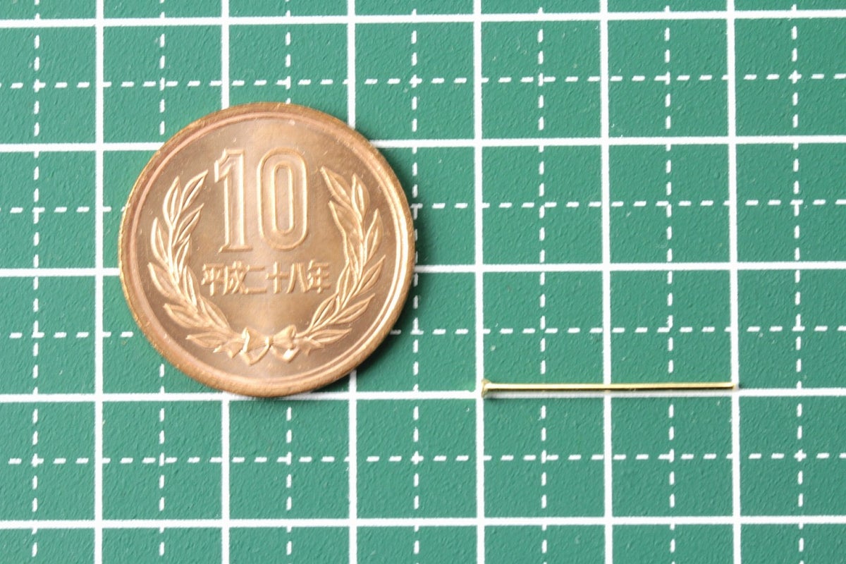 [100本]サージカルステンレスTピン(0.7X20mm)ゴールド金アクセサリーパーツ