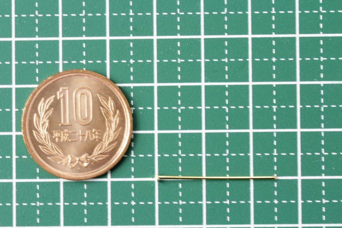 [100本]サージカルステンレスTピン(0.7X20mm)ゴールド金アクセサリーパーツ