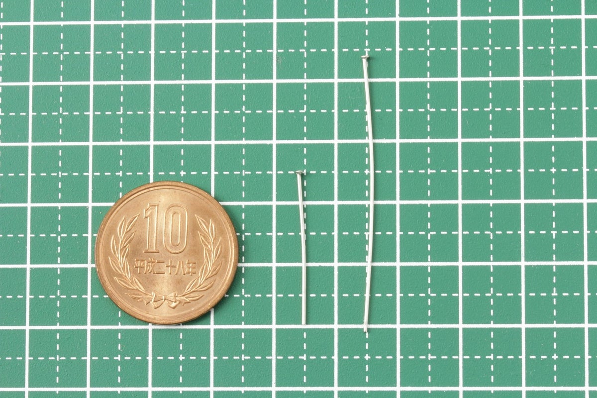 [30本]サージカルステンレスTピン細い(0.6X25mm)シルバー銀アクセサリーパーツ