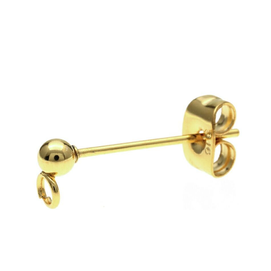 50個] サージカルステンレス ロングポスト ヨコ向き カン付き ボール