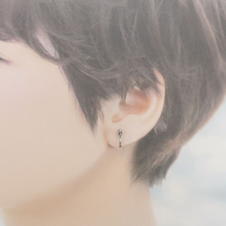 10個］カン付き 【 ボール付き 】クリップ イヤリング ［ 銀 シルバー