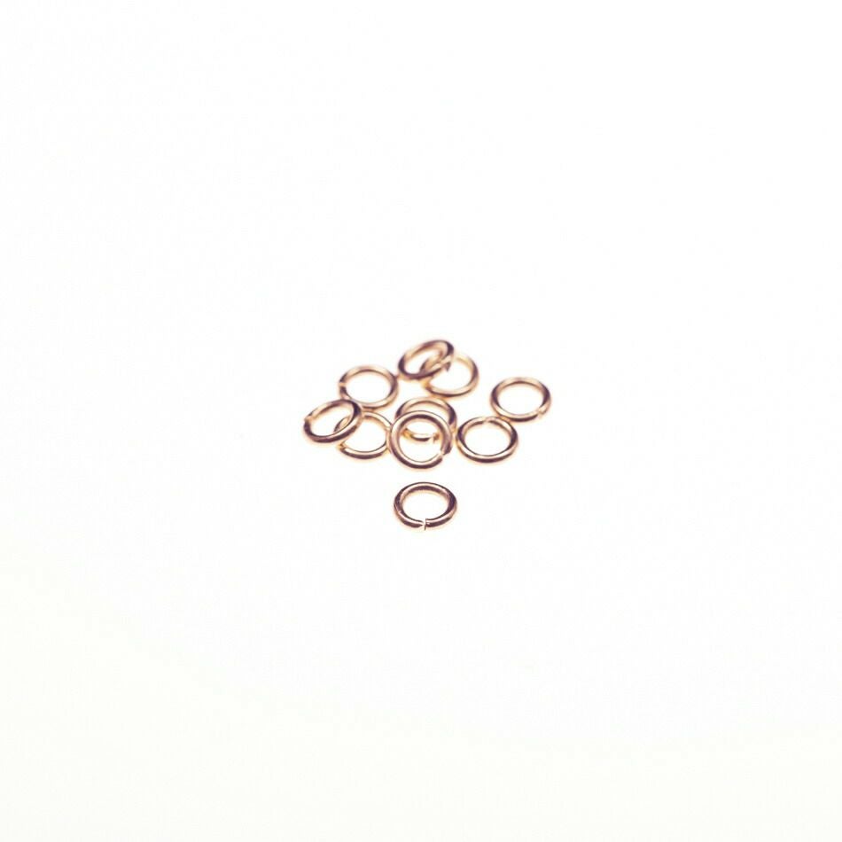 [50個]サージカルステンレス丸カン［線径0.6X3mm］［★ピンクゴールド］アクセサリーパーツ金アレ