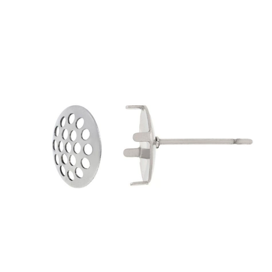 ［10個］サージカルステンレスシャワー台付き*ピアス*8mm［銀シルバー］金具パーツ金属アレルギー