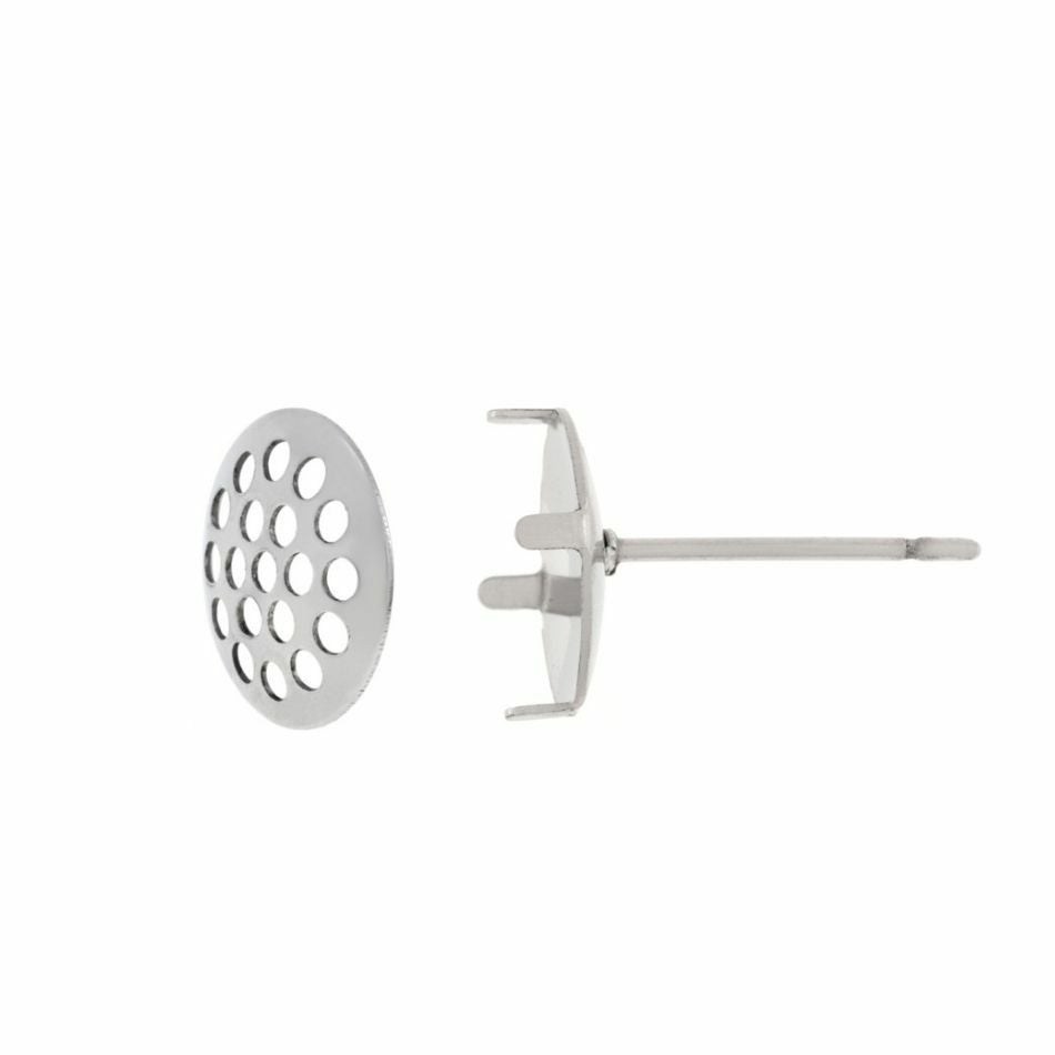 ［20個］サージカルステンレスシャワー台付き*ピアス*8mm［銀シルバー］金具パーツ金属アレルギー