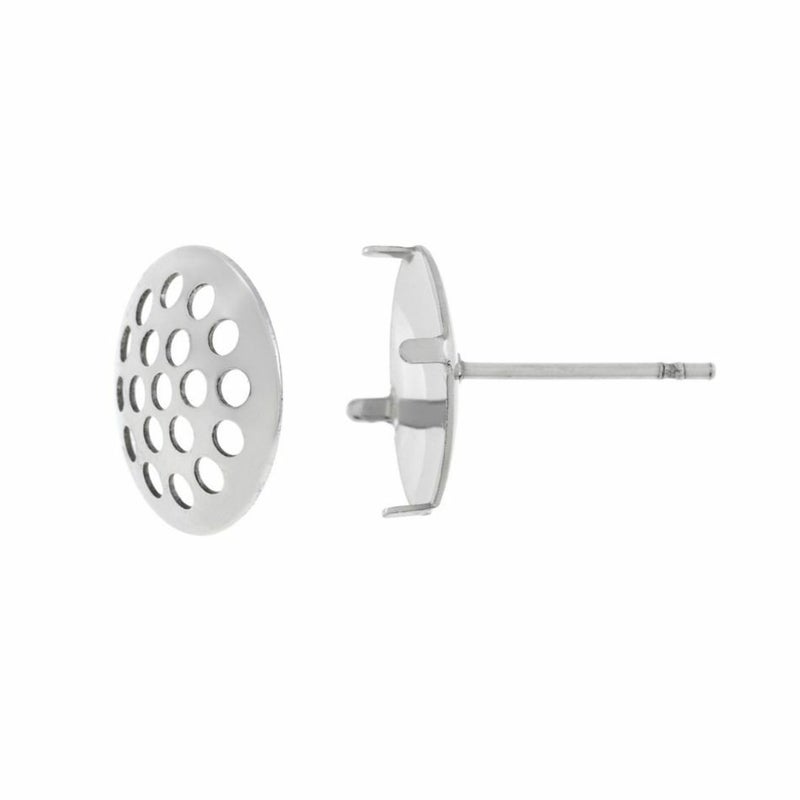 ［10個］サージカルステンレスシャワー台付き*ピアス*10mm［銀シルバー］金具パーツ金属アレルギー