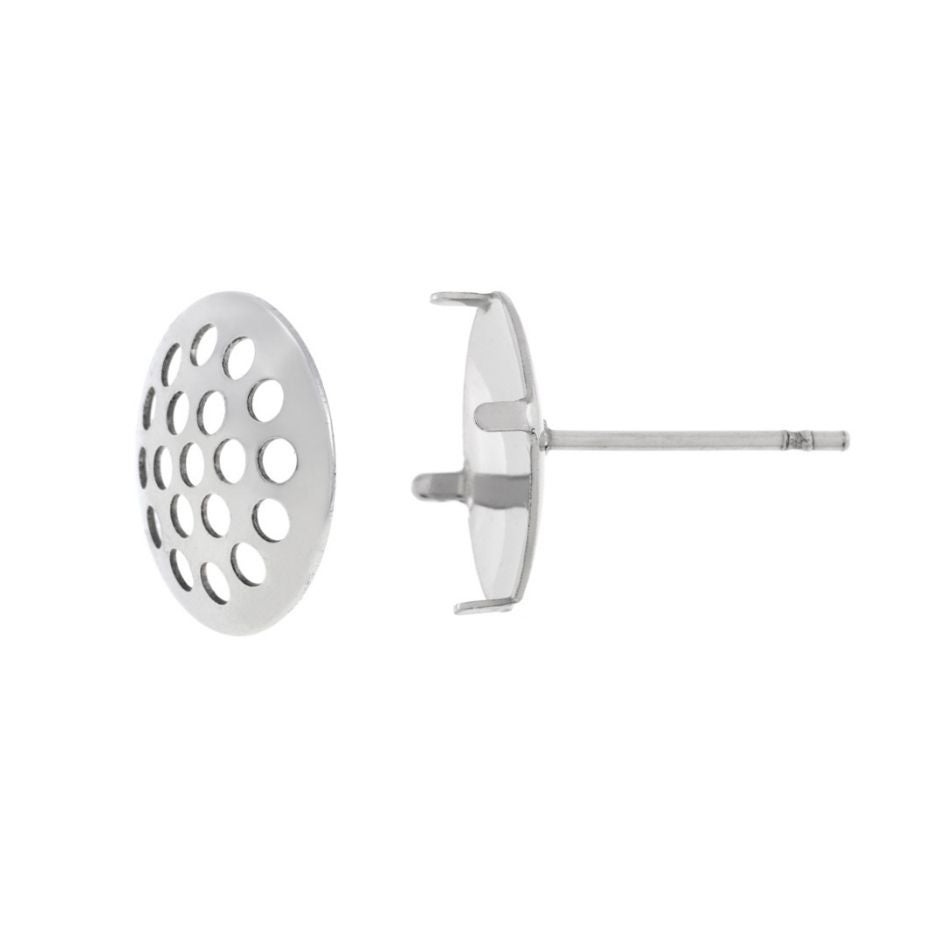 ［10個］サージカルステンレスシャワー台付き*ピアス*10mm［銀シルバー］金具パーツ金属アレルギー