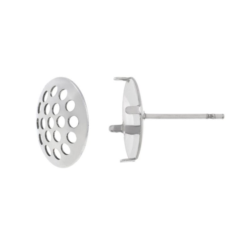 ［10個］サージカルステンレスシャワー台付き*ピアス*10mm［銀シルバー］金具パーツ金属アレルギー