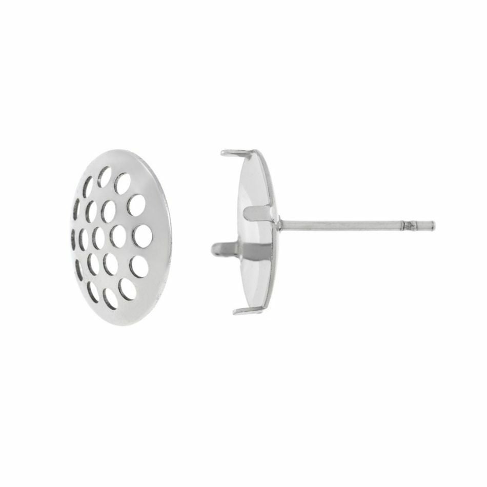 ［20個］サージカルステンレスシャワー台付き*ピアス*10mm［銀シルバー］金具パーツ金属アレルギー