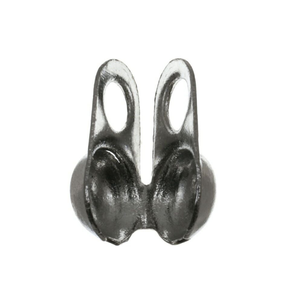 ［50個］サージカルステンレスカン付きヨコ向きボールチップVカップ4.0mm［銀シルバー］パーツ金具ボールチェーン用金属アレルギー対応