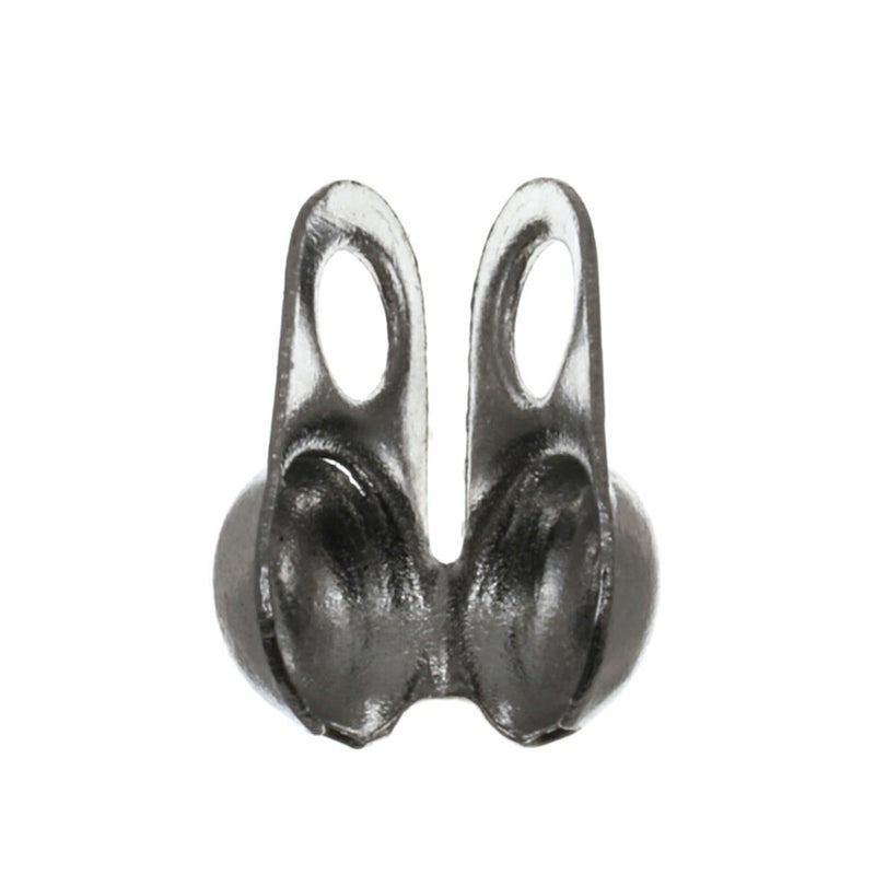 ［50個］サージカルステンレスカン付きヨコ向きボールチップVカップ4.0mm［銀シルバー］パーツ金具ボールチェーン用金属アレルギー対応