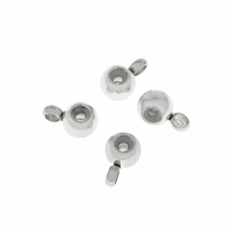 ［5個］サージカルステンレススライドボール［銀シルバー］ネックレス金具アクセサリーパーツ金具金属アレルギー対応