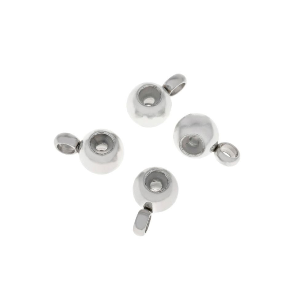 ［10個］サージカルステンレススライドボール［銀シルバー］ネックレス金具アクセサリーパーツ金具金属アレルギー対応