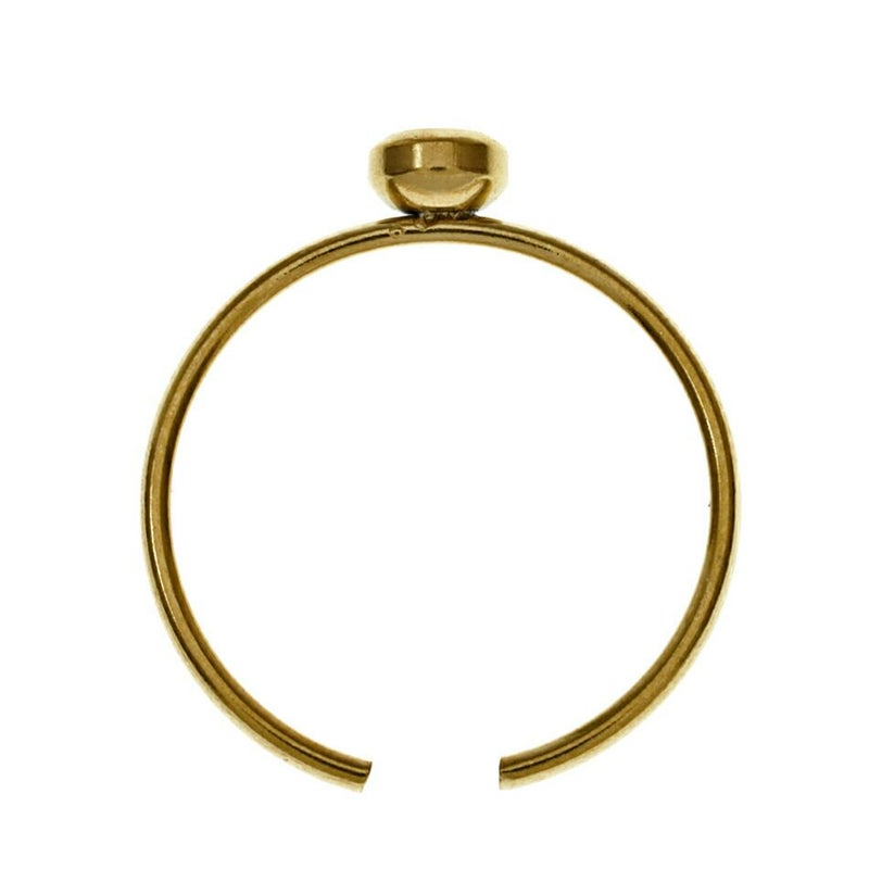 ［2個］サージカルステンレスVカット台座付きリング台3［ゴールド金］指輪台座パーツ金属アレルギー対応