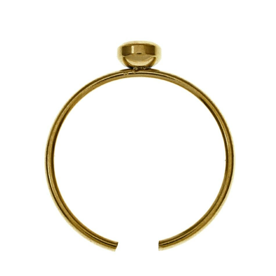 ［5個］サージカルステンレスVカット台座付きリング台3［ゴールド金］指輪台座パーツ金属アレルギー対応