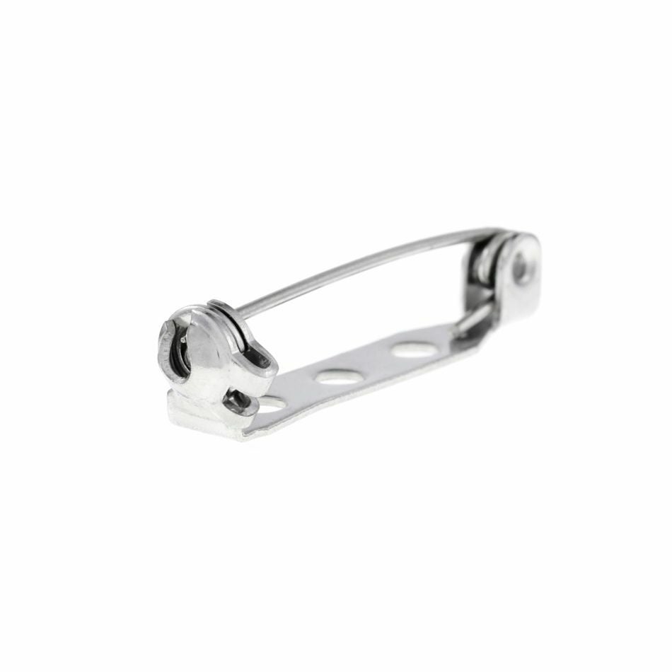 10個 ］ 回転ピン 25mm ［ 銀 シルバー ］ ブローチピン 金具