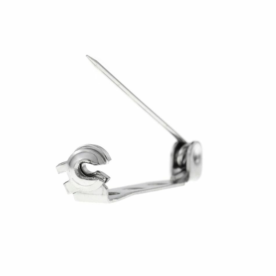 10個 ］ 回転ピン 25mm ［ 銀 シルバー ］ ブローチピン 金具
