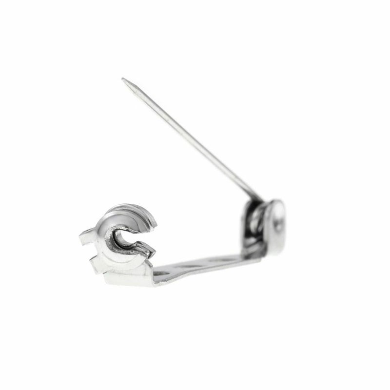[10個]サージカルステンレス回転ピン25mm［銀シルバー］ブローチピン金具パーツ素材金属アレルギー対応