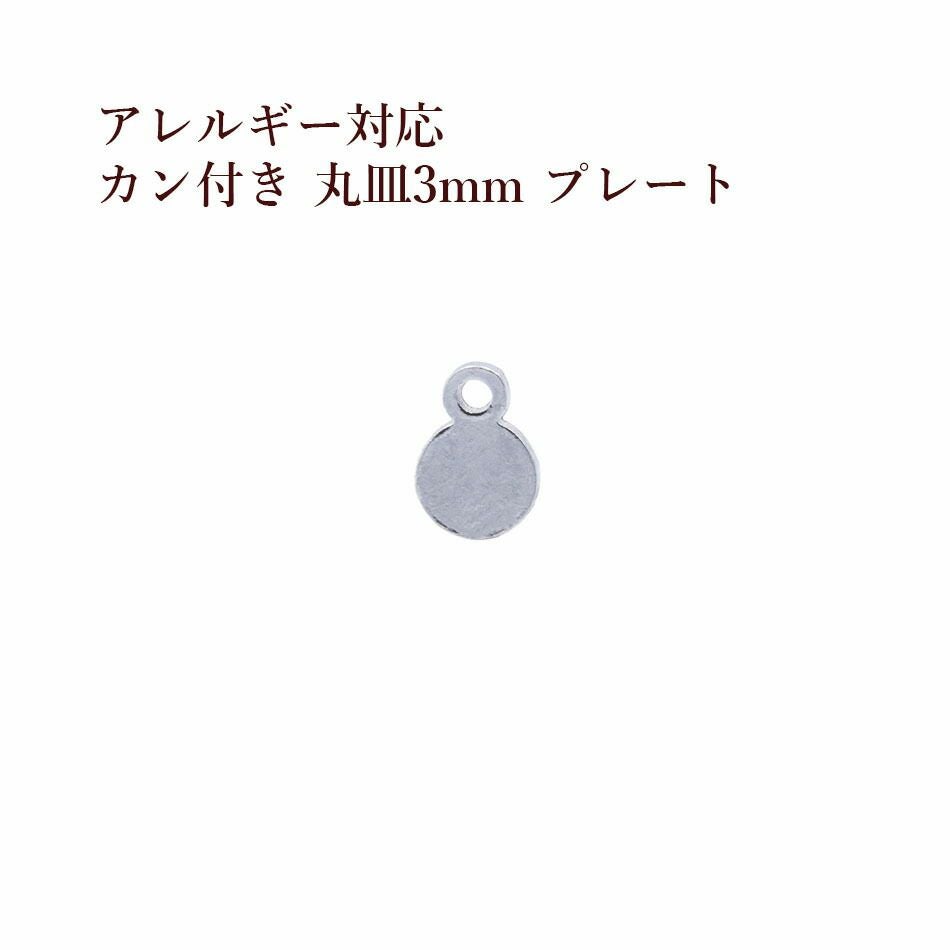50個］ サージカル ステンレス カン付き 丸皿 プレート 4mm [ 銀