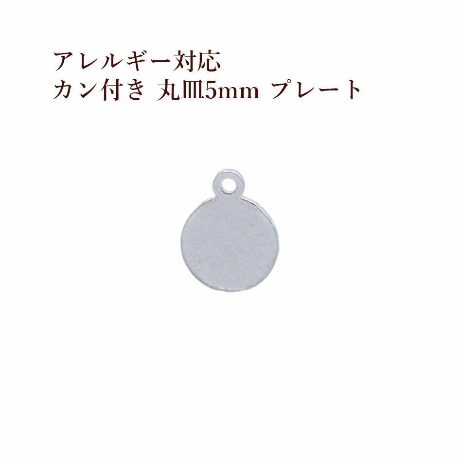 50個］ サージカル ステンレス カン付き 丸皿 プレート 4mm [ 銀