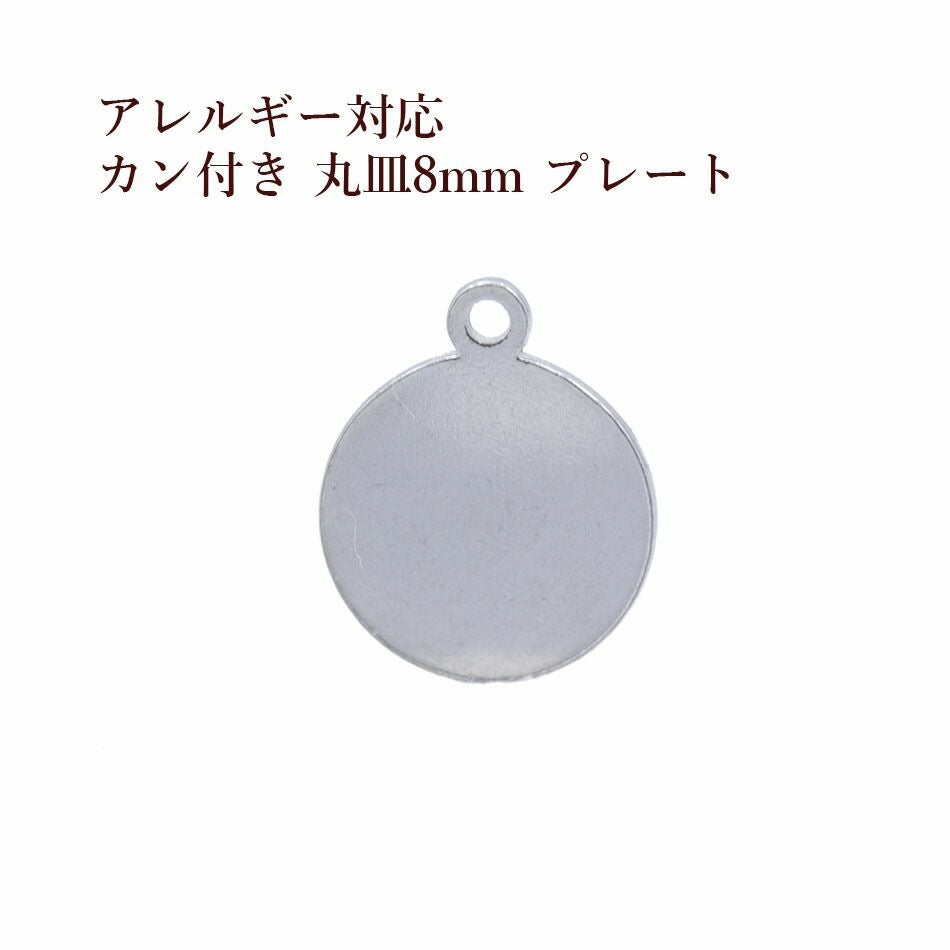 50個］ サージカル ステンレス カン付き 丸皿 プレート 4mm [ 銀