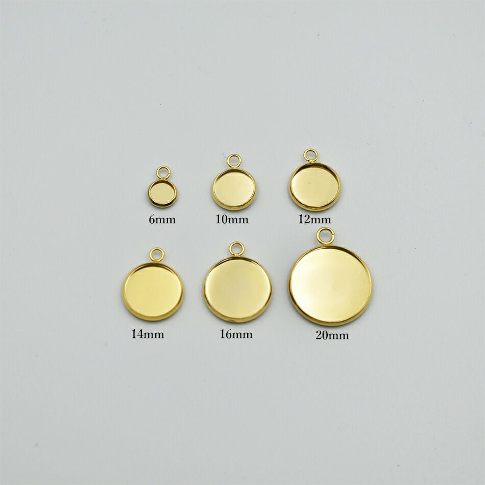 ［10個］ステンレスミール皿12mm［ゴールド金］パーツレジン金属アレルギー対応