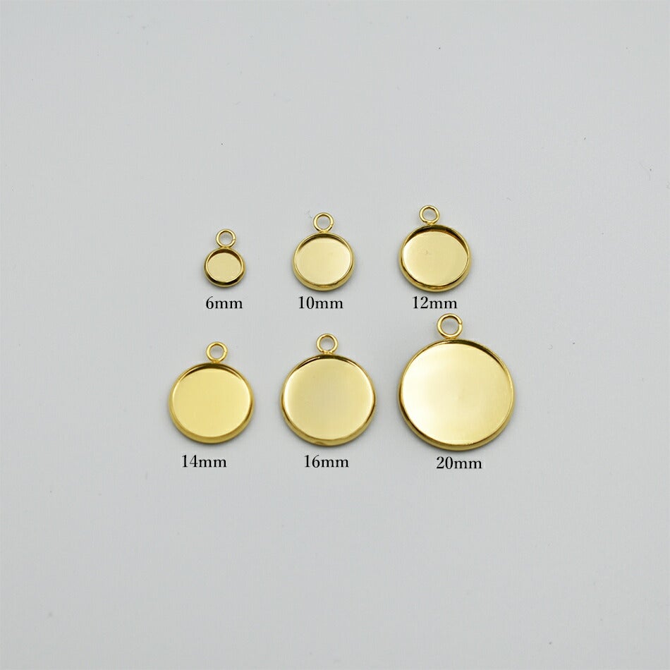 ［10個］ステンレスミール皿12mm［ゴールド金］パーツレジン金属アレルギー対応