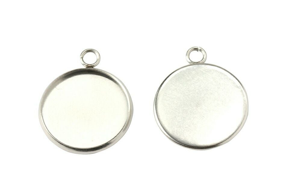 ［10個］ステンレスミール皿16mm［銀シルバー］パーツレジン金属アレルギー対応