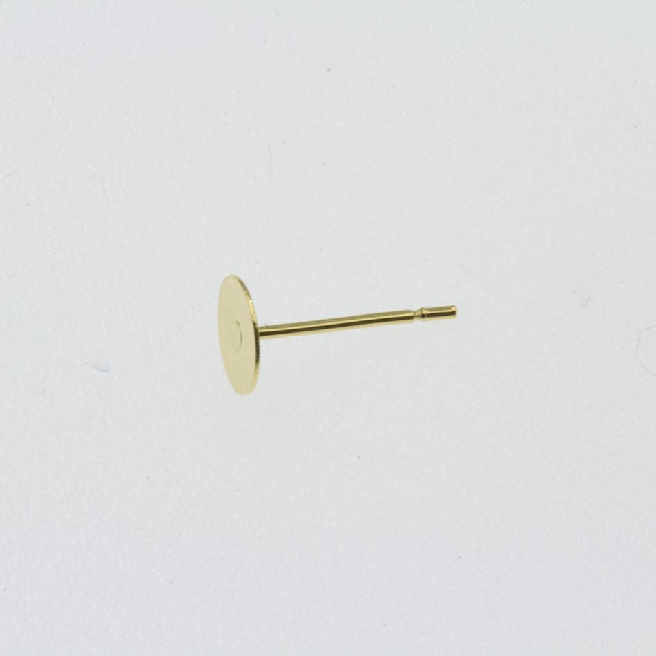 ポストのみ 丸皿 6mm ピアス ゴールド サージカルステンレス パーツ 金属アレルギー対応