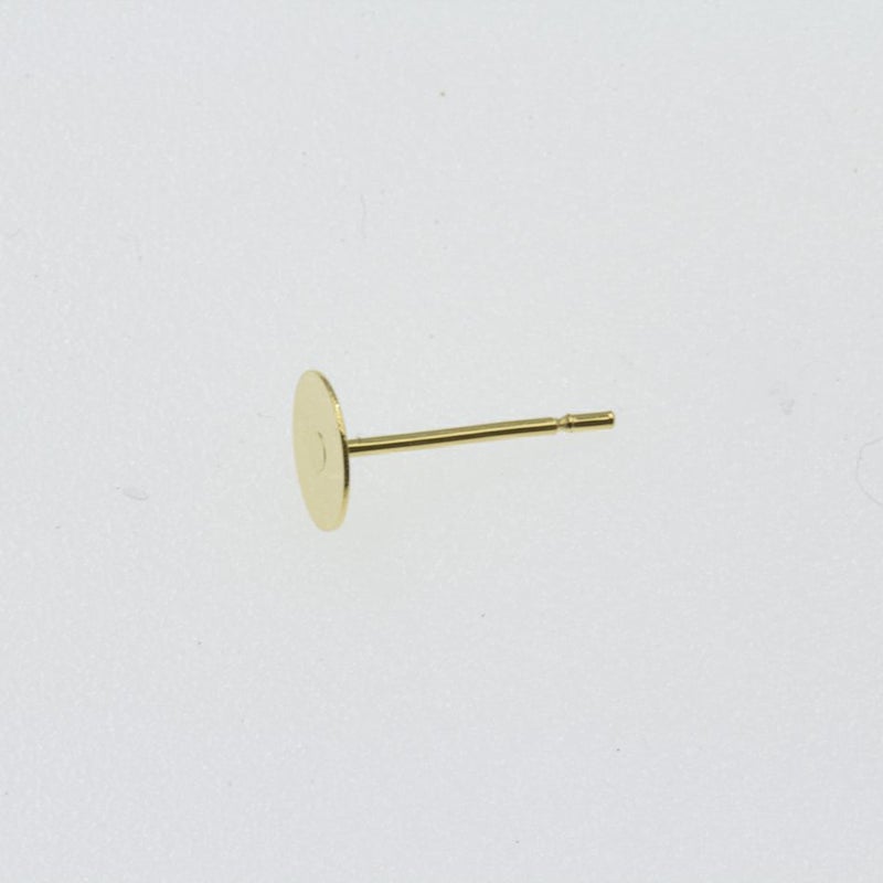 ポストのみ 丸皿 6mm ピアス ゴールド サージカルステンレス パーツ 金属アレルギー対応