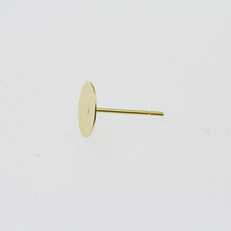 ポストのみ 丸皿 8mm ピアス  ゴールド サージカルステンレス パーツ 金属アレルギー対応