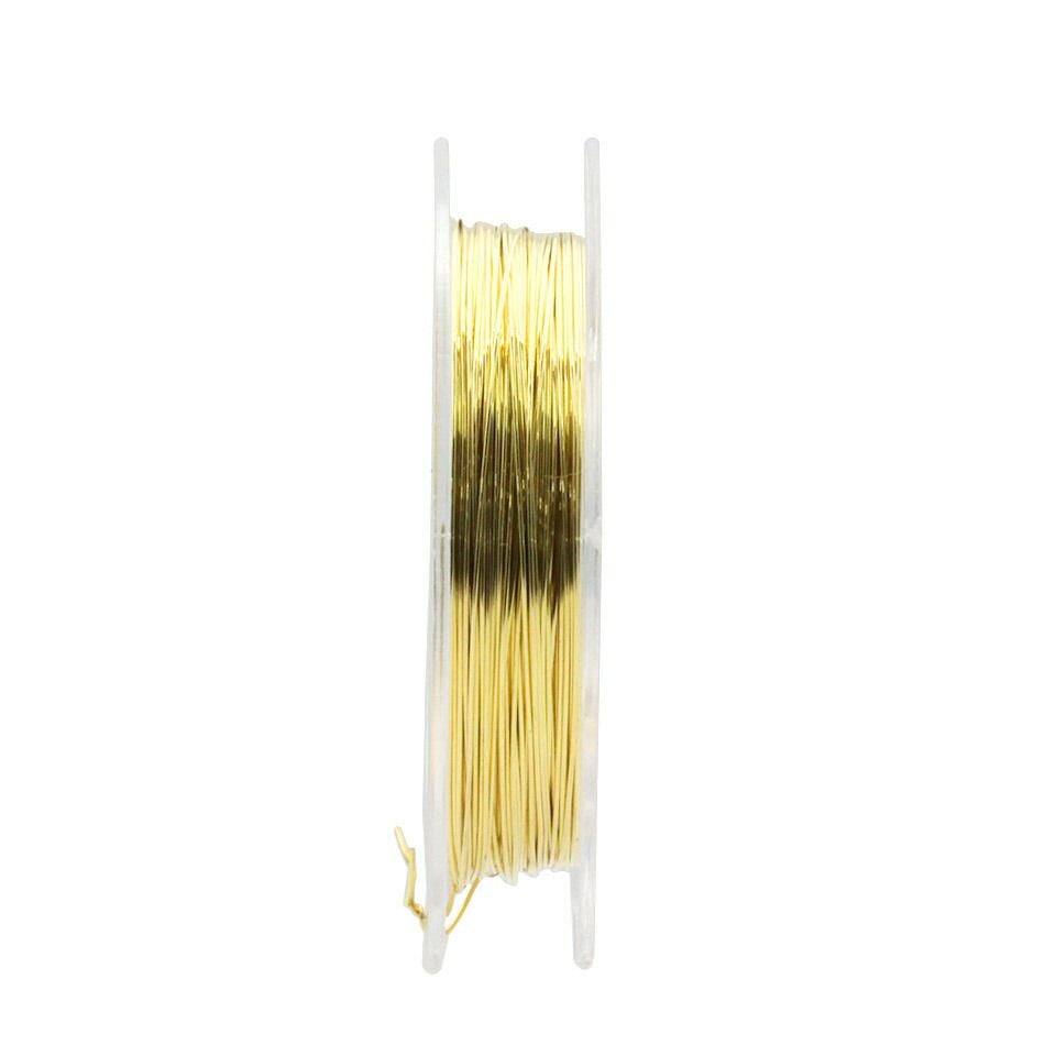モダンアート装飾品 ゴールドワイヤー 約5m] ［ 21G ］ アーティスティックワイヤー 0.7mm ［ ゴールド 金