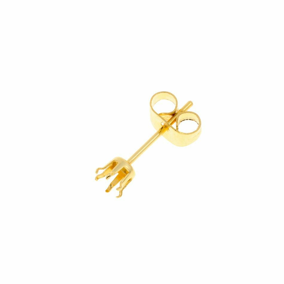 20個] 立て爪4mm ピアス ［ ゴールド 金 ］ サージカルステンレス