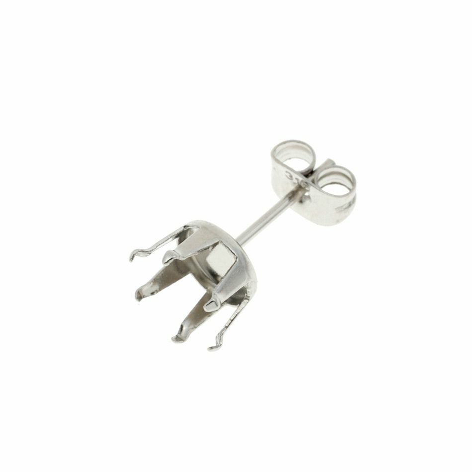 10個] 立て爪8mm ピアス ［ 銀 シルバー ］ サージカルステンレス