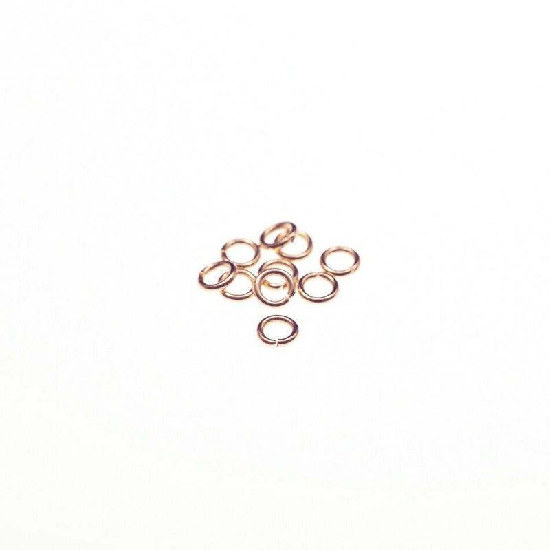 [100個]サージカルステンレス丸カン［線径0.6X3mm］［★ピンクゴールド］アクセサリーパーツ金アレ