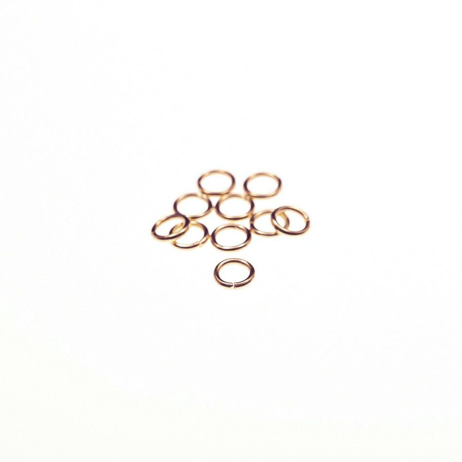 [100個]サージカルステンレス丸カン［線径0.8X4.5mm］［★ピンクゴールド］アクセサリーパーツ金アレ